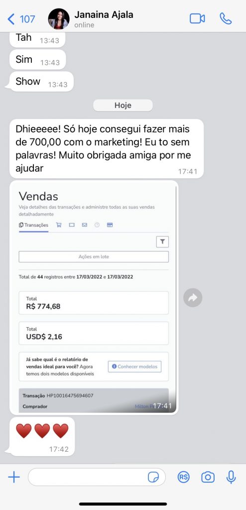 Depoimento METAMORFOSE MILIONÁRIA 